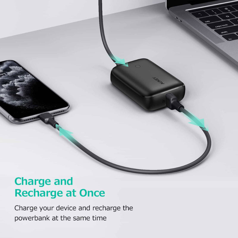 Aukey Basix Mini Power Bank 10000mAh 20W PD PB-N83S – Black