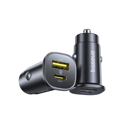 Baseus 30W PD Car Charger Adapter, Black