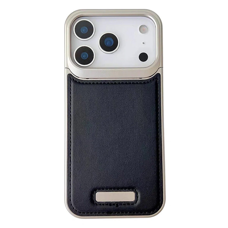 iPhone 17 Pro Max Back Cover Mag safe Vegan Leather - Black
