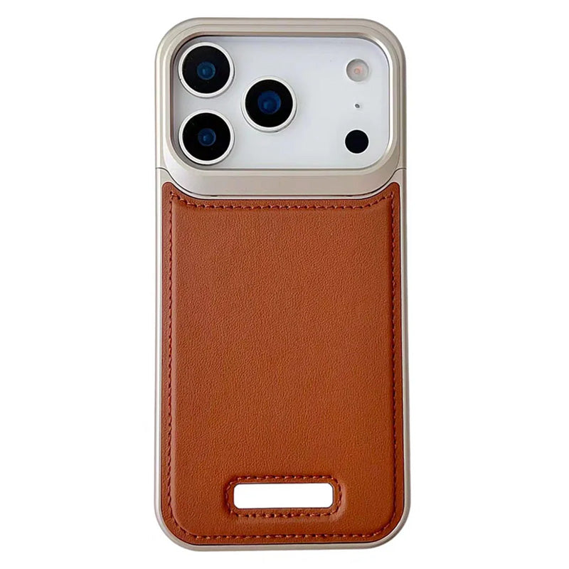 
iPhone 17 Pro Max Back Cover Mag safe Vegan Leather - Brown
