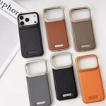 iPhone 17 Pro Max Back Cover Mag safe Vegan Leather - Gray