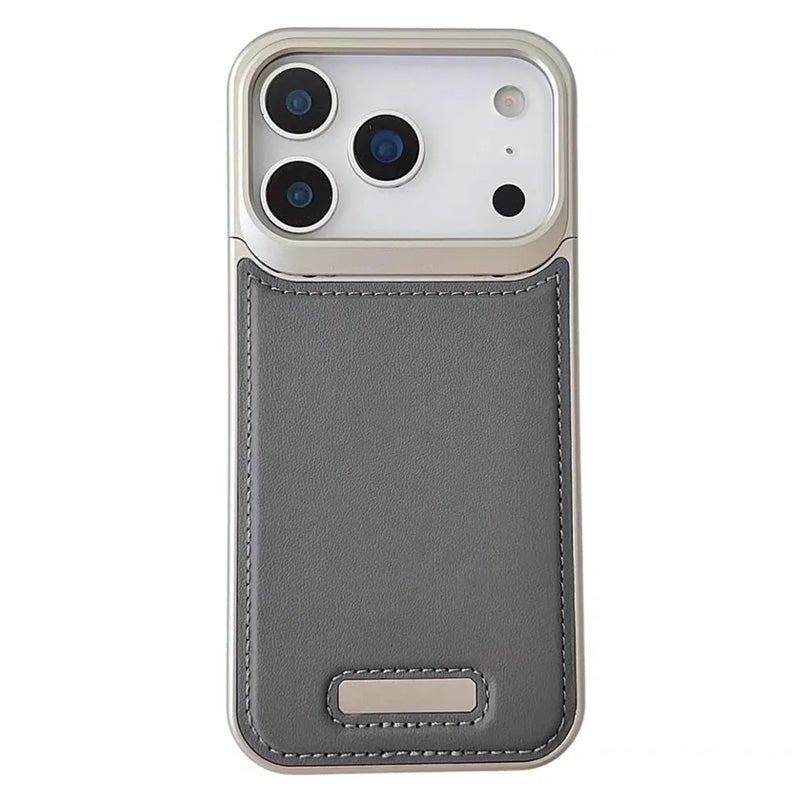iPhone 17 Pro Max Back Cover Mag safe Vegan Leather - Gray