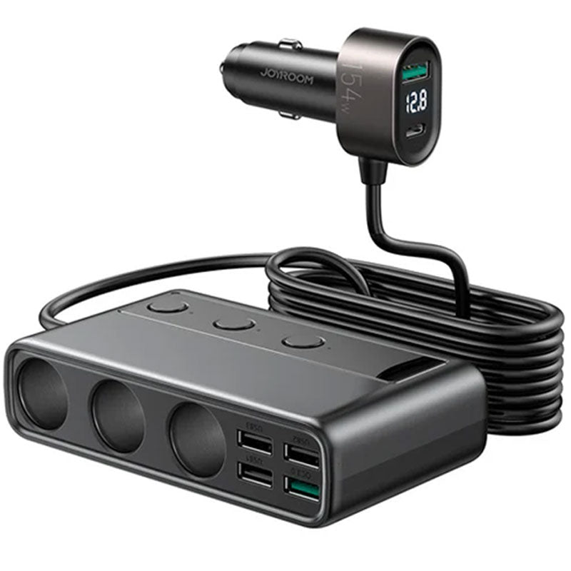 Joyroom JR-CL06 3-IN-1 Car Charger 154W Lighter Adapter with 3 Sockets + 6 Ports