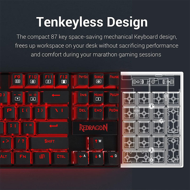Redragon Keyboard Wired Gaming Mechanical K552 - Blue