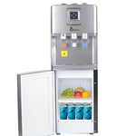 Penguin , Hot, Cold & Normal Water Dispenser With Refrigerator , 3 Taps , PD001 - Silver Chrome
