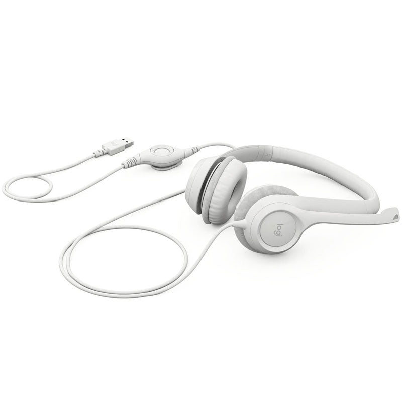 Logitech H390 Headphone Wired Stereo Microphone - White