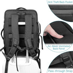Meinaili 40L Large Backpack 17.3 Inch Laptop Flight Waterproof Business Luggage Large Backpack Fits - Black