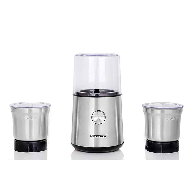 Media Tech Coffee and Spice Grinder 220 Watt, Silver, MT-CG907
