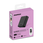 MOMAX Q.Mag Minimal2 10000mAh Magnetic Wireless Power Bank - Black