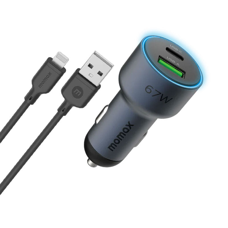 MOMAX UC16 Move 2-Ports Car Charger Adapter 67W - Black