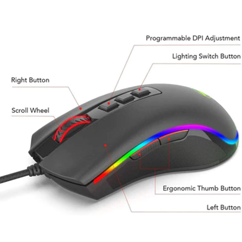 Redragon Mouse Gaming Wired Optical M711-2 - Black