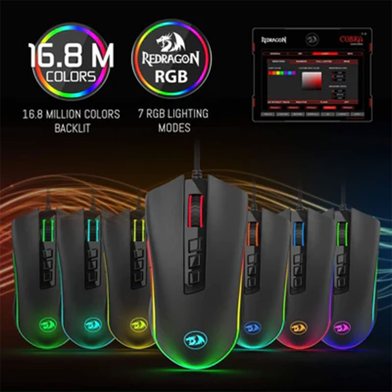 Redragon Mouse Gaming Wired Optical M711-2 - Black