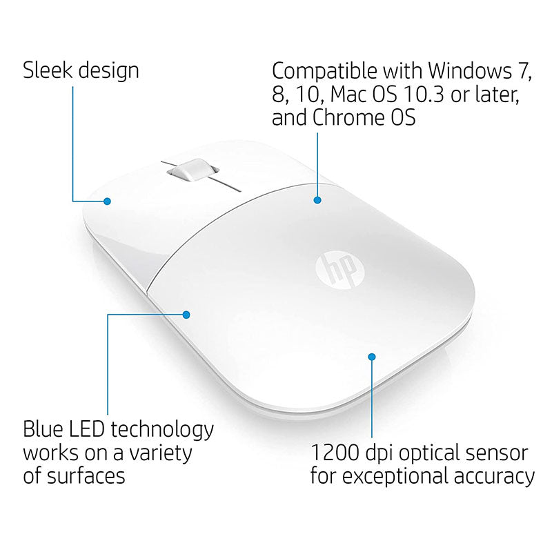 Hp Mouse Wireless Optical Z3700 - White