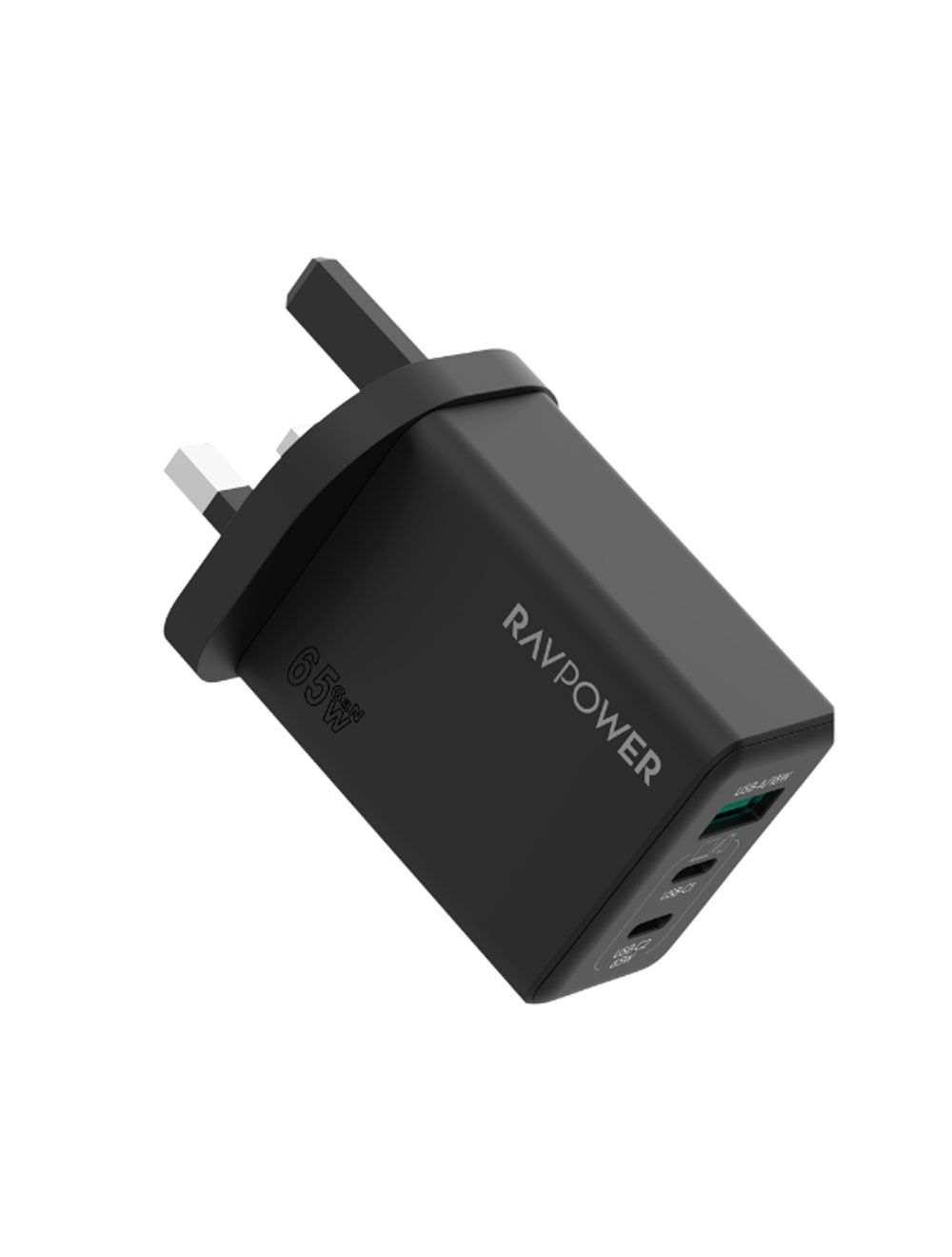 RAVPower , RP-PC1100 , PD Pioneer (65W) 3-Port Wall Charger - Black

