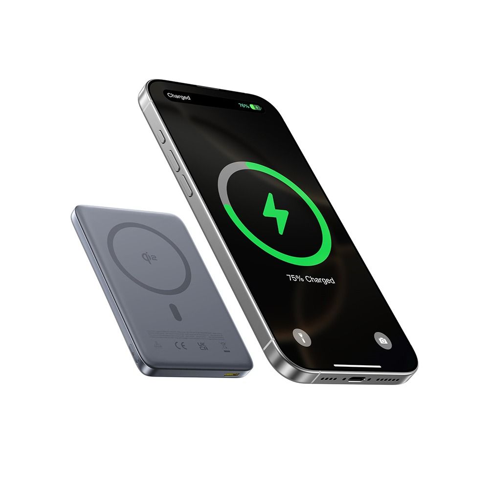 Baseus Power Bank, 10000mAh, 27W Fast Charging, Ultra Slim Magnetic - Black
