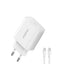 شاحن Oraimo PowerCube 201 سريع 20 واط + كابل Type-C إلى Type-C – أبيض