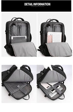 Meinaili 35L Large Backpack Waterproof Business Large Backpack 17.3 Inch Laptop - Black