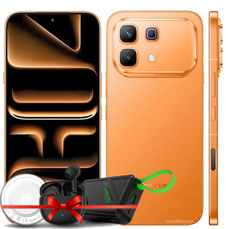 Infinix , Note 60 PRO , 5G , X6878 , 12GB RAM - 256GB , Solar Orange (POWER BANK+WIRELESS CHARGER)