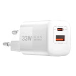 WiWU Nano Series GaN 33W Fast Wall Charging 2 Ports (Type-C & USB), Wi-U008 - White