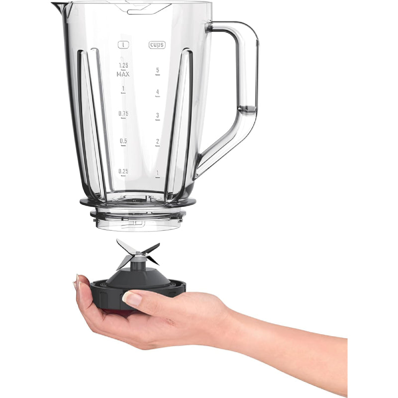 Moulinex Electric  Blender, 800 Watt, 2 Litre, 2 Speeds, Grinder and Grater, LM4231EG - White