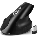 COUGAREGY E1900 Vertical Wireless, Bluetooth Rechargeable Mouse - Black 