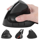 COUGAREGY E1900 Vertical Wireless, Bluetooth Rechargeable Mouse - Black 