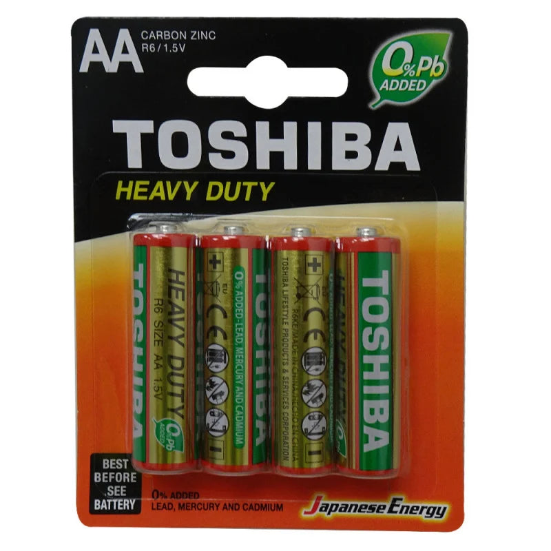 Toshiba pilas 4 u. AA Carbon Zinc R6KE BP-4 1.5V 