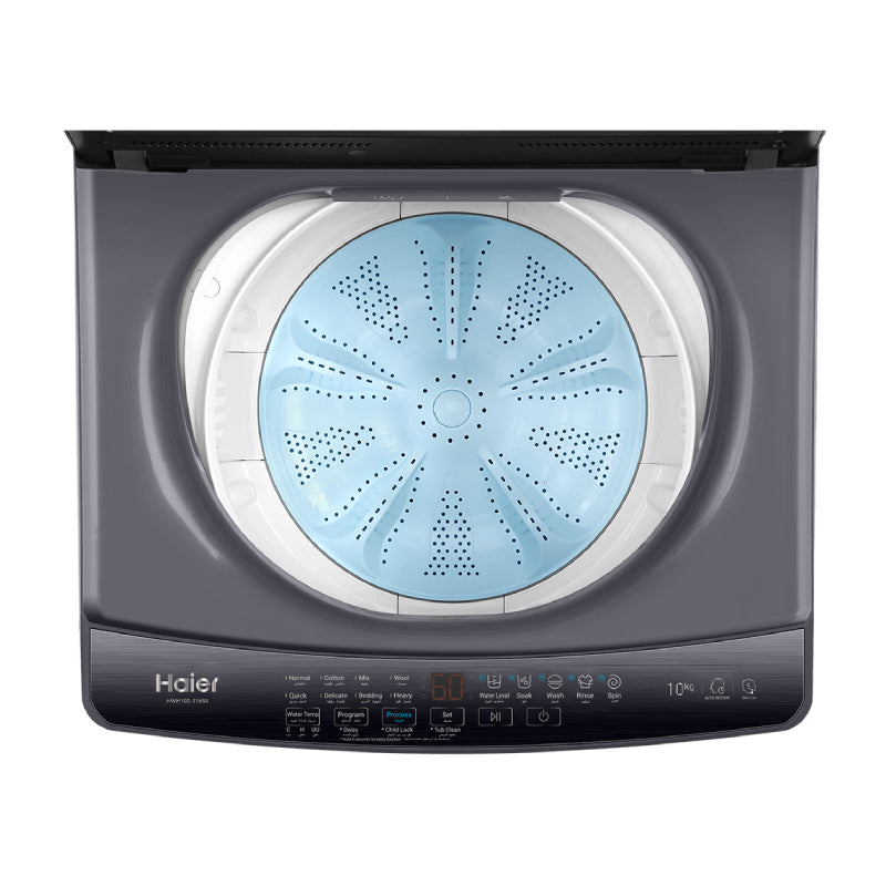 Haier Washing Machine 10kg Top Load, HWM100-316S8 - Dark Silver