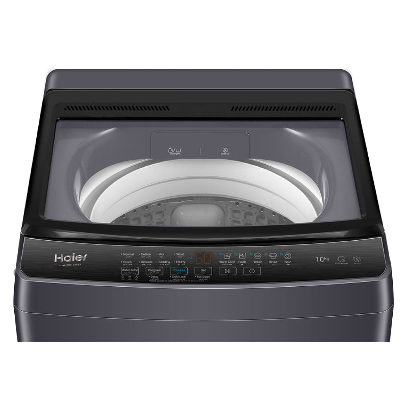 Haier Washing Machine 10kg Top Load, HWM100-316S8 - Dark Silver