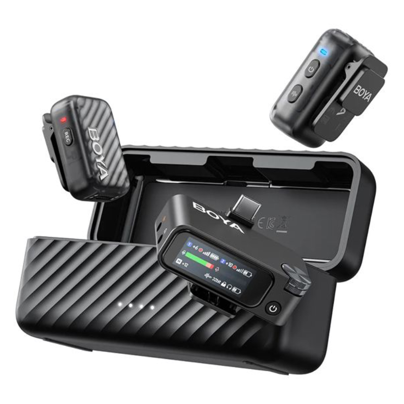 Boya BOYAMIC 2-02 AI-Powered Mini 2.4GHz Wireless Microphone System - Black