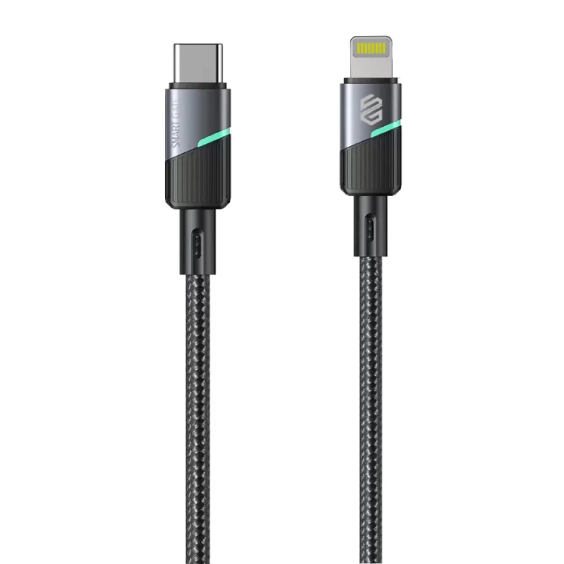 Smart Gate Cable Braided Light Aluminum Type C to Lightning 1m - Black