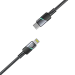 Smart Gate Cable Braided Light Aluminum Type C to Lightning 1m - Black