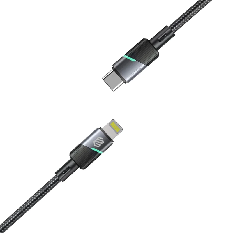 Smart Gate Cable Braided Light Aluminum Type C to Lightning 1m - Black