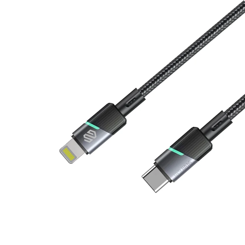 Smart Gate Cable Braided Light Aluminum Type C to Lightning 1m - Black