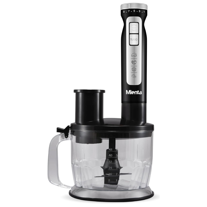 Mienta Turbo Pro 10 in 1 Hand Blender with Chopper ,1000 Watt , 2Liter, HB111538A - Black