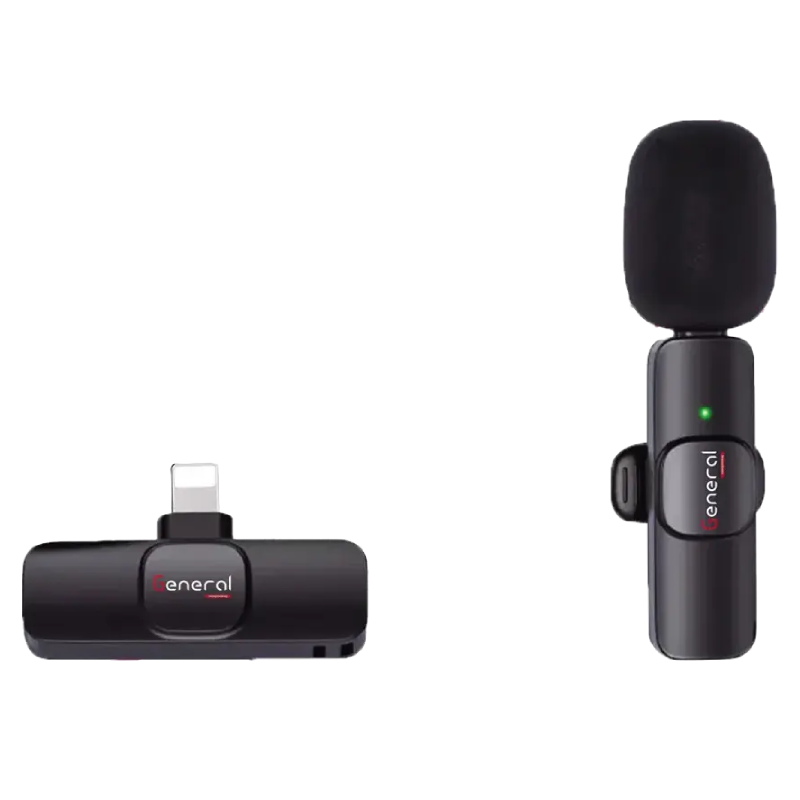 General Wireless Microphone For Iphone, Noise-Canceling, G30 K1 - Black