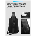 Bange BG 77120 High Quality Multifunctional Crossbody Men Shoulder Waterproof Sling - Black