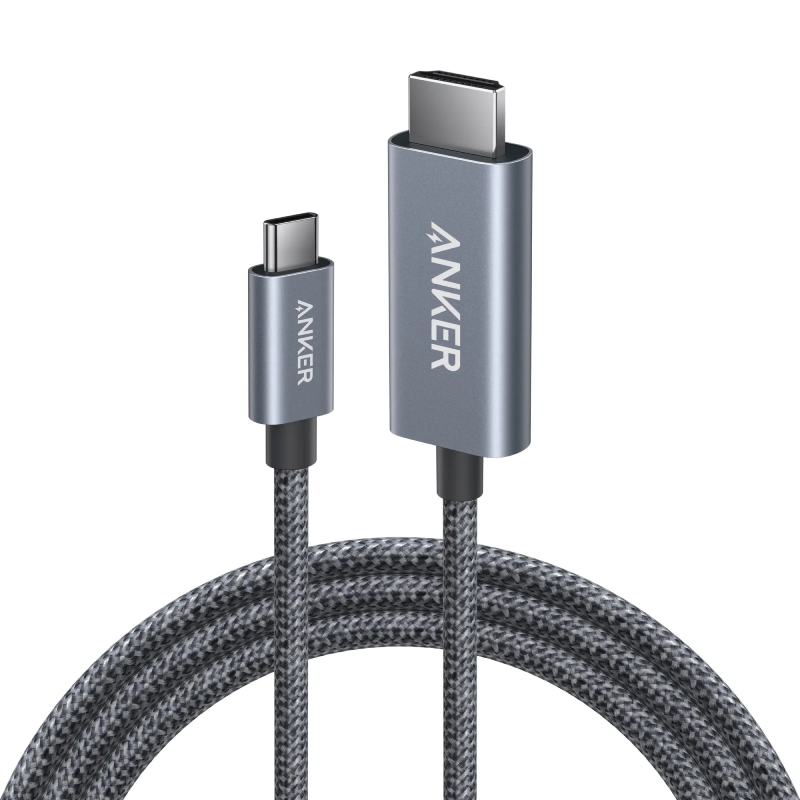 Anker Nano USB C to HDMI Cable 3ft/6ft 4K@60Hz Ultra Fast, A87E0 - Grey