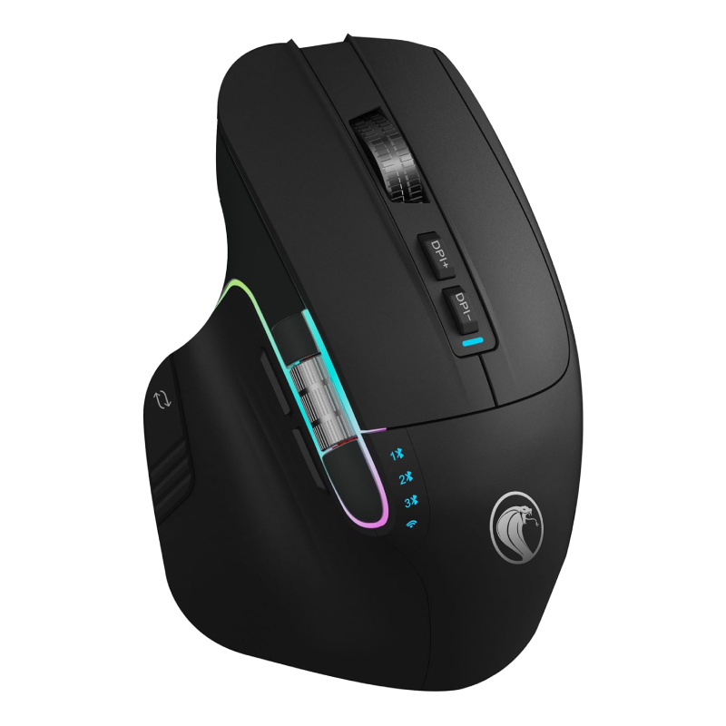 Cobraa TM-Master Black Rechargeable tri-mode Bluetooth/Wireless Mouse - Black