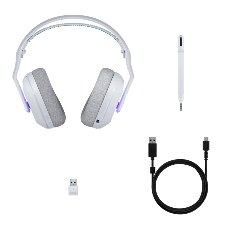 Logitech G522 Lightspeed Wireless RGB Gaming Headset - White