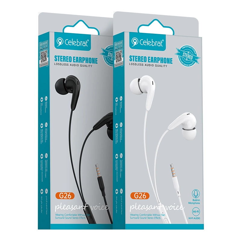 Celebrat G26 Wired Earphone With Microphone - Black