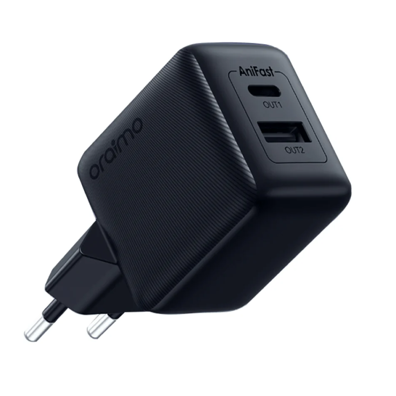 Oraimo Cannon Wall Charger PD 18W Fast Charging, OCW-5183E+C53 - Black
