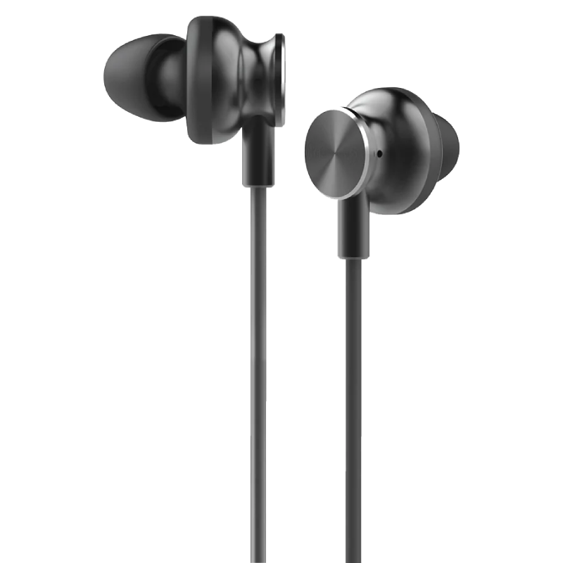 MOMO Wired Earphones, 3.5mm Port, Built-in Microphone, MO-022201 - Black