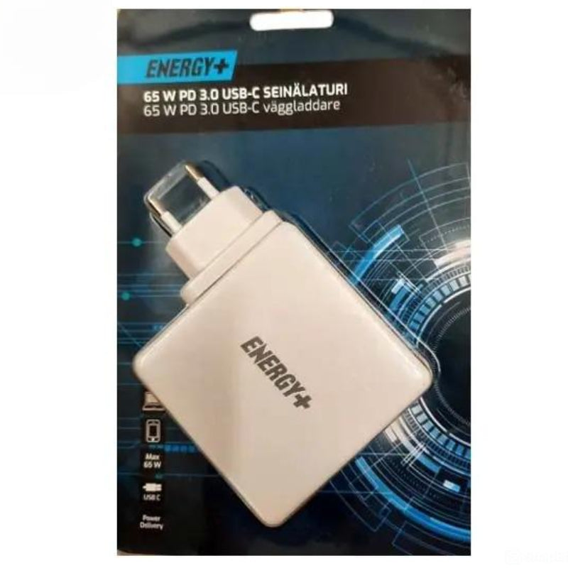 Energy+ 65W PD 3.0 USB-C Wall Charger - White