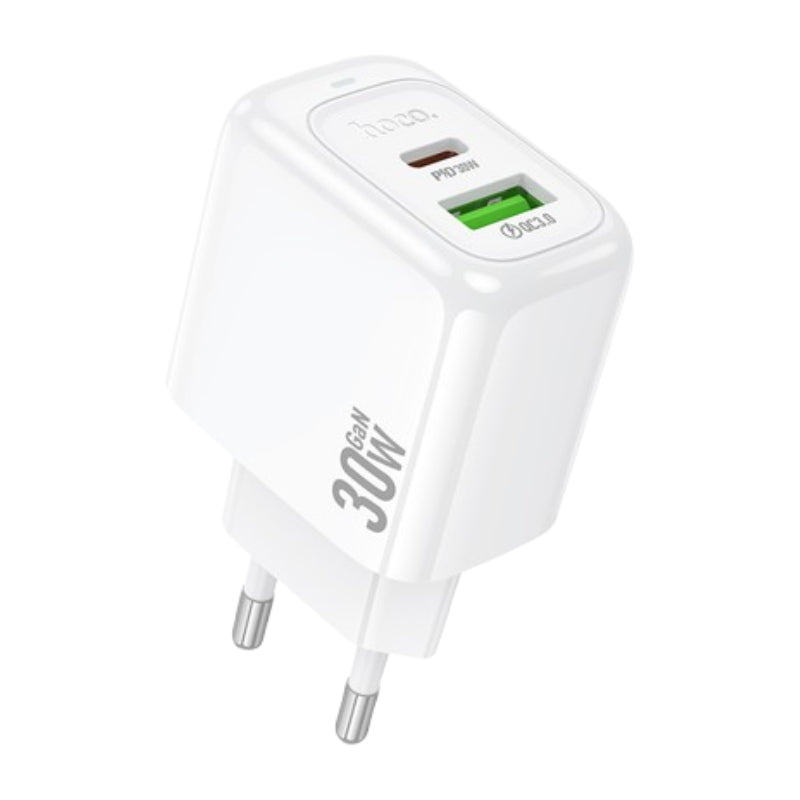 Hoco CS55A USB-C Fast Travel Charging Adapter 30W USB-PD-C - White