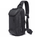 Bange 7082 New Oxford Waterproof Chest Bag Large Capacity - Black