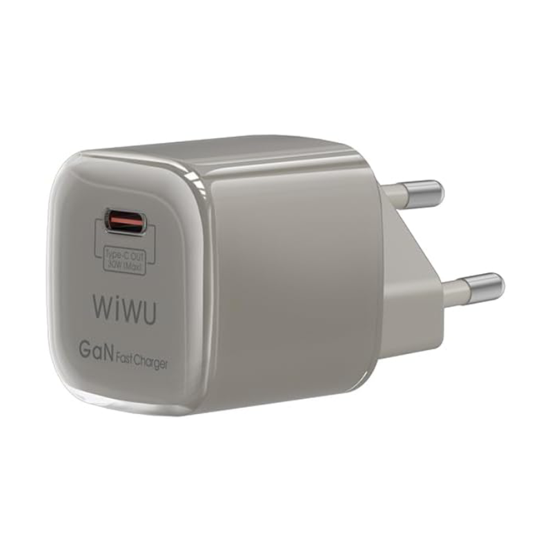 WiWU Jello Wi-U017 30W Power GaN Fast Charger With EU Plug - White