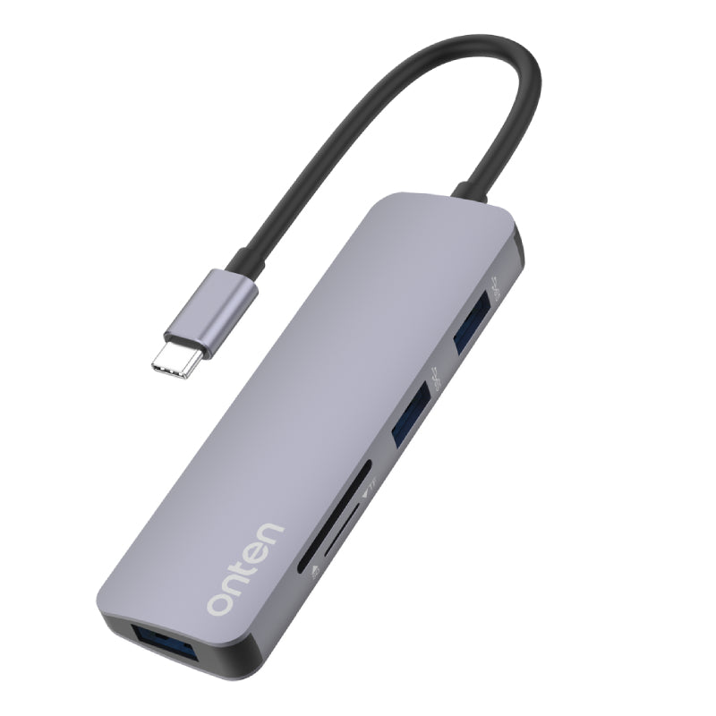 Onten 5 in 1 Type-C Multi-function Card Reader OTN-9601 - Silver