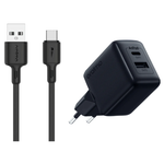 Oraimo Cannon Wall Charger PD 18W Fast Charging, OCW-5183E+C53 - Black