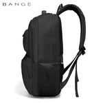 Bange 1807 polyester unisex travel backpacks laptop waterproof - Black